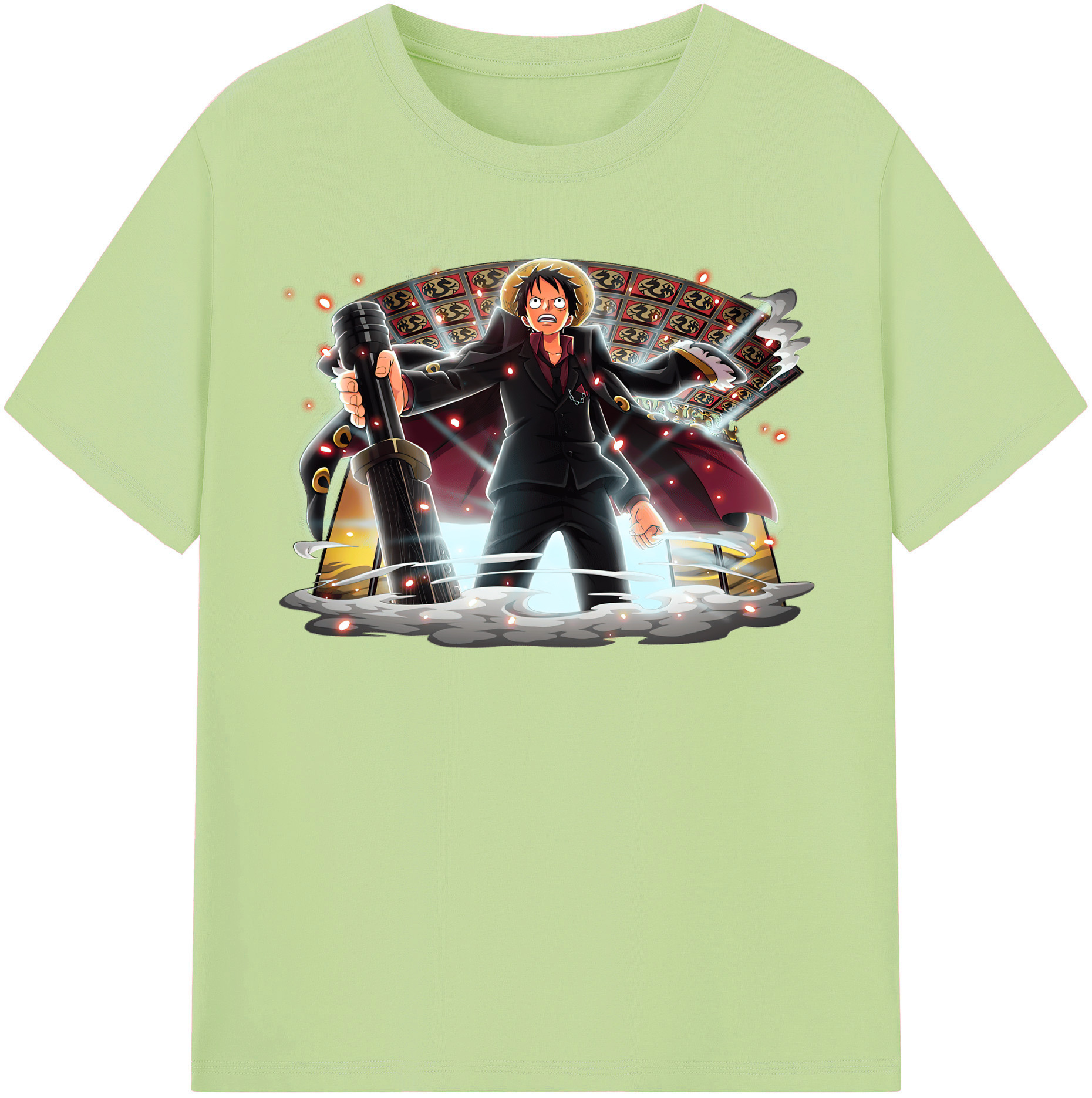ワンピース モンキー・D・ルフィ ONE PIECE Monkey D. Luffy 綿100％半袖Tシャツ（フロントプリント）